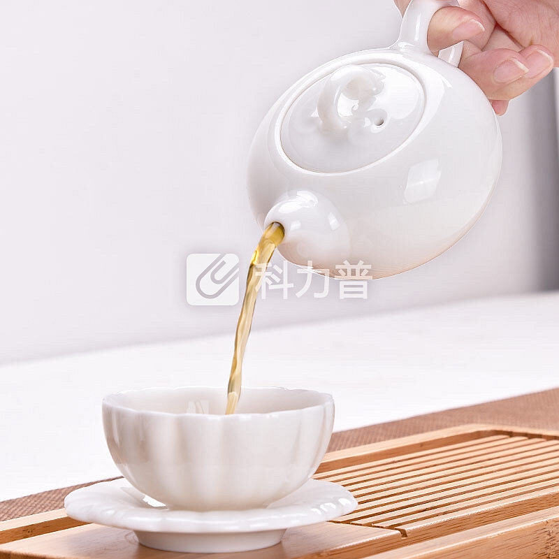 豪峰 豪峰整套功夫陶瓷茶具套装茶壶茶杯盖碗茶杯整套家用办公旅行礼盒德化玉瓷白瓷套装【白瓷+春色一壶二杯】