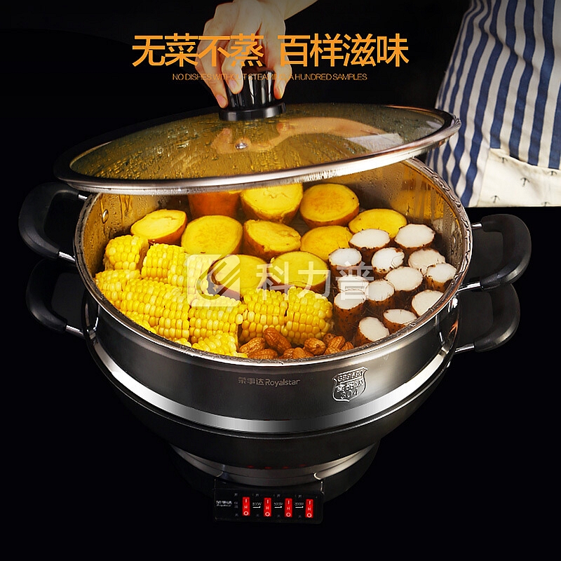 荣事达(Royalstar)电蒸锅电热锅电煮锅电炒锅多用途锅两层大容量DRG-T36ZA 6.5L