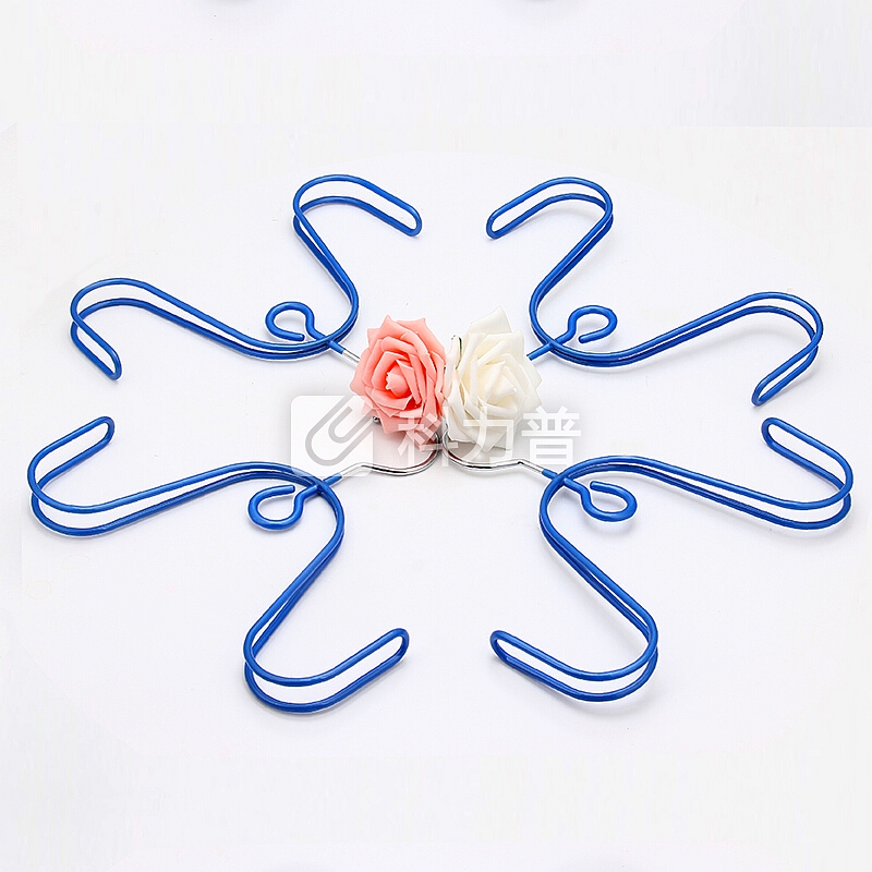 加品惠 衣架 浸塑晾衣架 多功能鞋架 成人儿童防滑干湿两用衣帽晾晒架挂架 加固多用晒衣架 4只装JH-0984