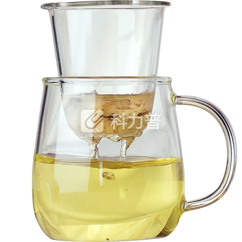 物生物/RELEA 玻璃杯 耐热保温过滤泡茶水杯子 蘑菇杯白色恒温宝套装