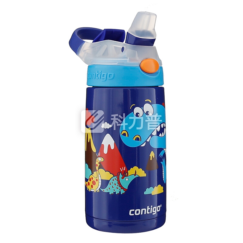 contigo 小发明家儿童保温吸管水杯不锈钢运动便携杯400ml 恐龙 HBC-GIZ040