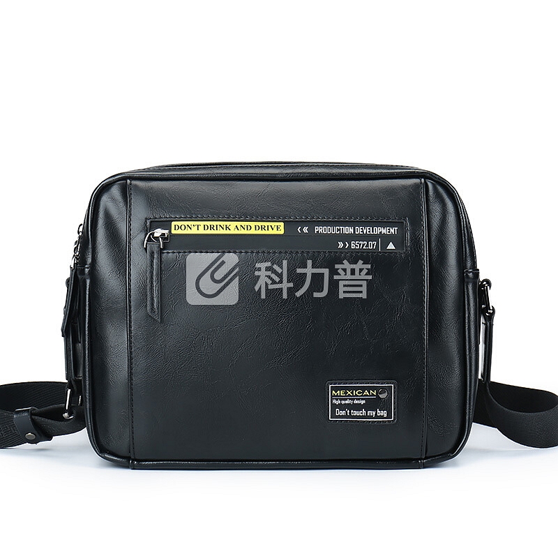 稻草人 稻草人(MEXICAN)男士单肩包韩版pu休闲斜挎包时尚潮流运动胸包男士挎包MMBD02181419黑色