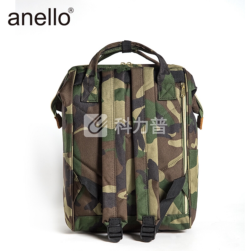 日本anello 日本ins潮风男女轻量双肩背包中号书包B0193A深色迷彩