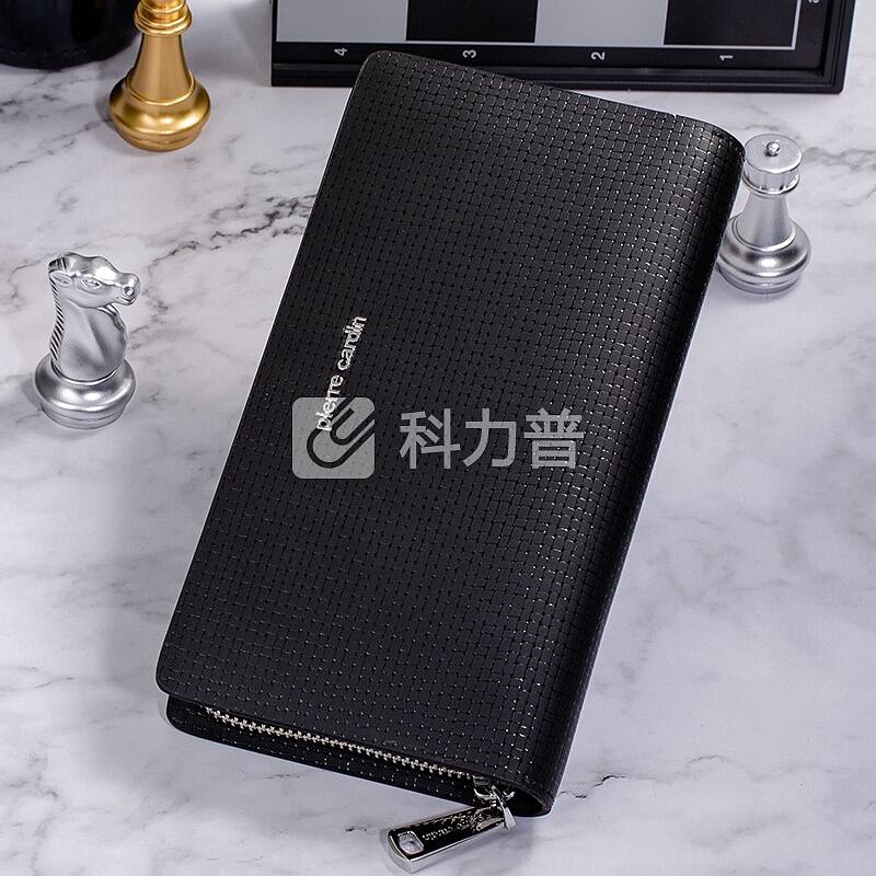 皮尔卡丹(pierre cardin)手包男士长款牛皮手拿包礼盒男包P5C406066-16A 黑色