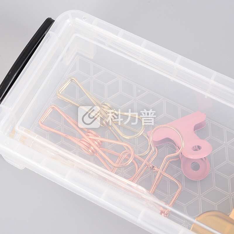 文谷 Wengu 文谷（Wengu）多功能文具盒笔盒塑料 收纳盒桌面小号透明 加厚可拆分简约储物盒 ST001
