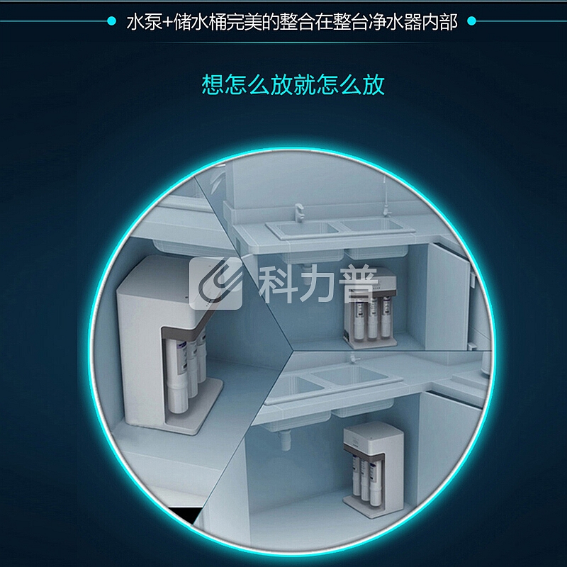 怡口(ECOWATER)家用净水器升级款1:1低废水比反渗透纯饮2.5L大流量ERO001-3