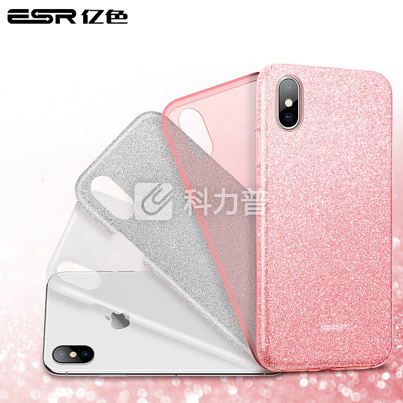 亿色(ESR) iPhonex手机壳/保护套创意个性防摔潮牌 苹果x手机壳闪粉发亮buling网红女神款 彩妆系列-玫瑰金
