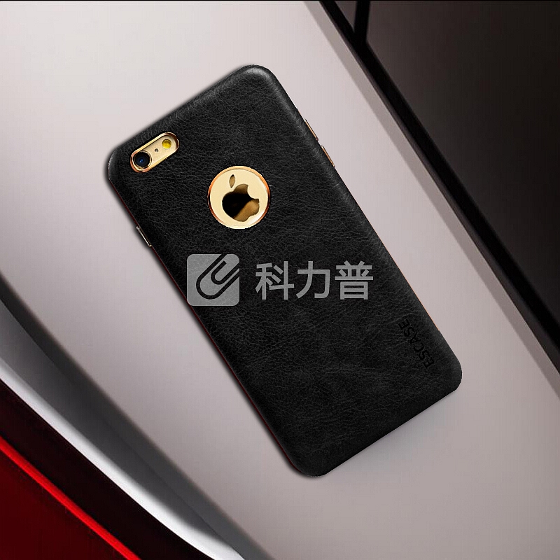 ESCASE 苹果6/6s手机壳iPhone6/6s手机套 仿真皮防摔保护壳 金属按键适用iPhone 6/6s 4.7英寸手机 绅士黑