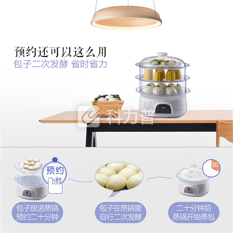 小熊 Bear 小熊（Bear）电蒸锅小家用多功能预约定时三层大容量多层蒸笼DZG-305 8L