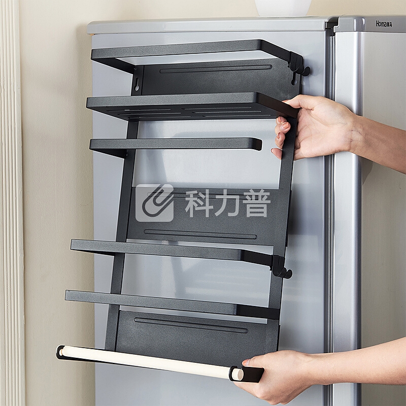 心家宜 冰箱侧挂架 厨房置物架壁挂 厨房用品收纳架 保鲜袋锡纸纸巾储物架 调料架饮料架 4124B