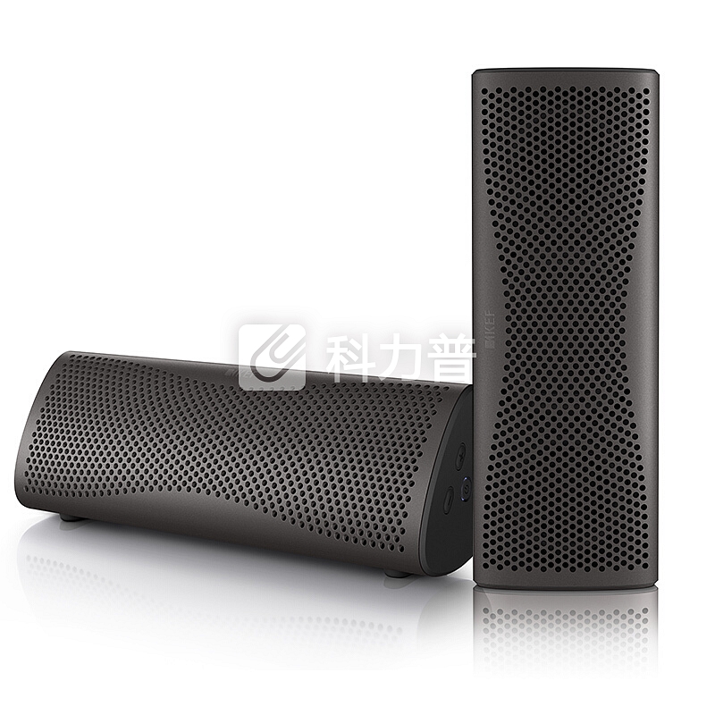 KEF MUO 迷你蓝牙音箱礼品套装 暴风灰一对 赠立体连声线 无线蓝牙 便携式扬声器 高解析 同轴共点音响/音箱