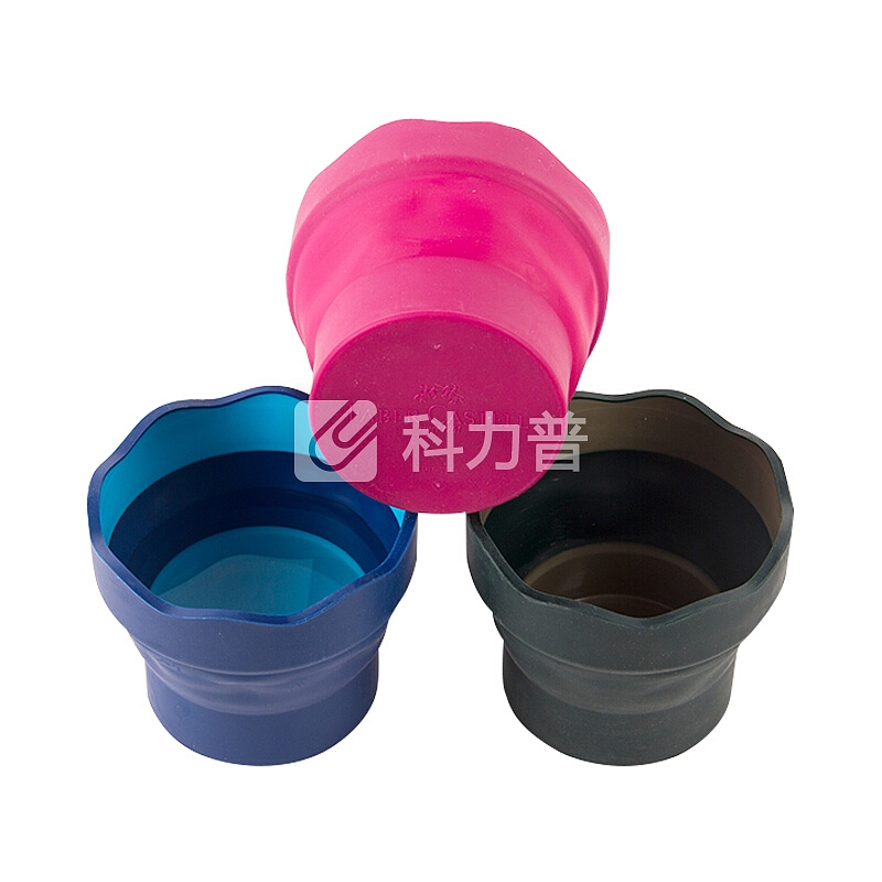 德国辉柏嘉(Faber-castell)折叠水桶水杯写生画画美术伸缩桶水彩水粉多功能洗笔桶-墨绿色
