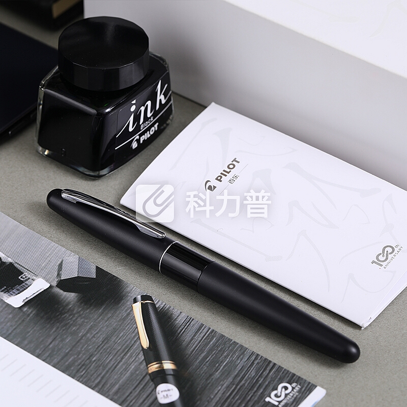 日本百乐(PILOT)FPMR1钢笔签字笔礼盒墨水套装 88G钢笔学生书法练字办公 都市简约 黑色平纹F尖