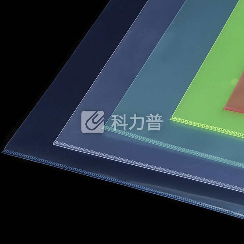 晨好(CHENHAO) L型透明塑料文件套 单页夹二页 红色 30个/包