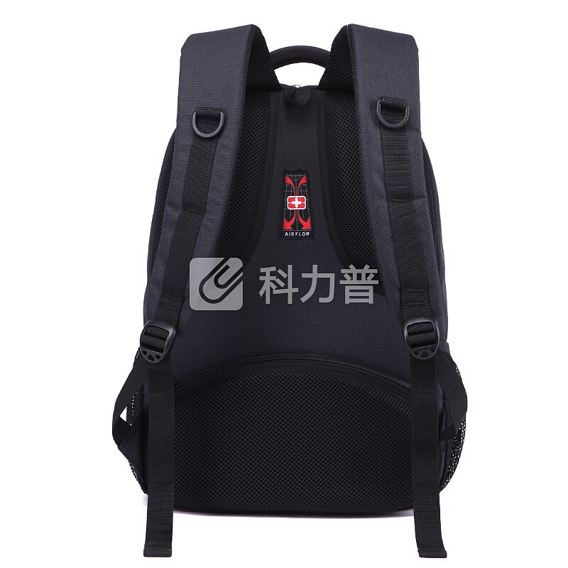 施维茨十字双肩包电脑包旅行包瑞士包男女大容量休闲商务旅游轻便防盗背包15.6寸中学生书包SC81435黑色