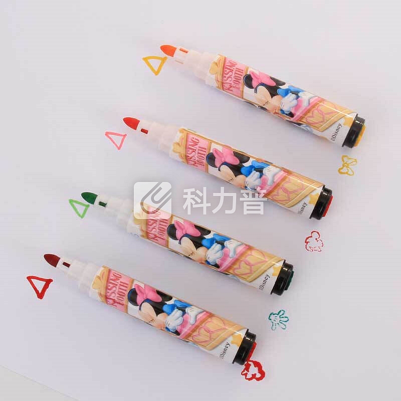 迪士尼(Disney)儿童水彩笔/学生手提带印章/米奇幼儿水彩画笔/18色粉色Z6145