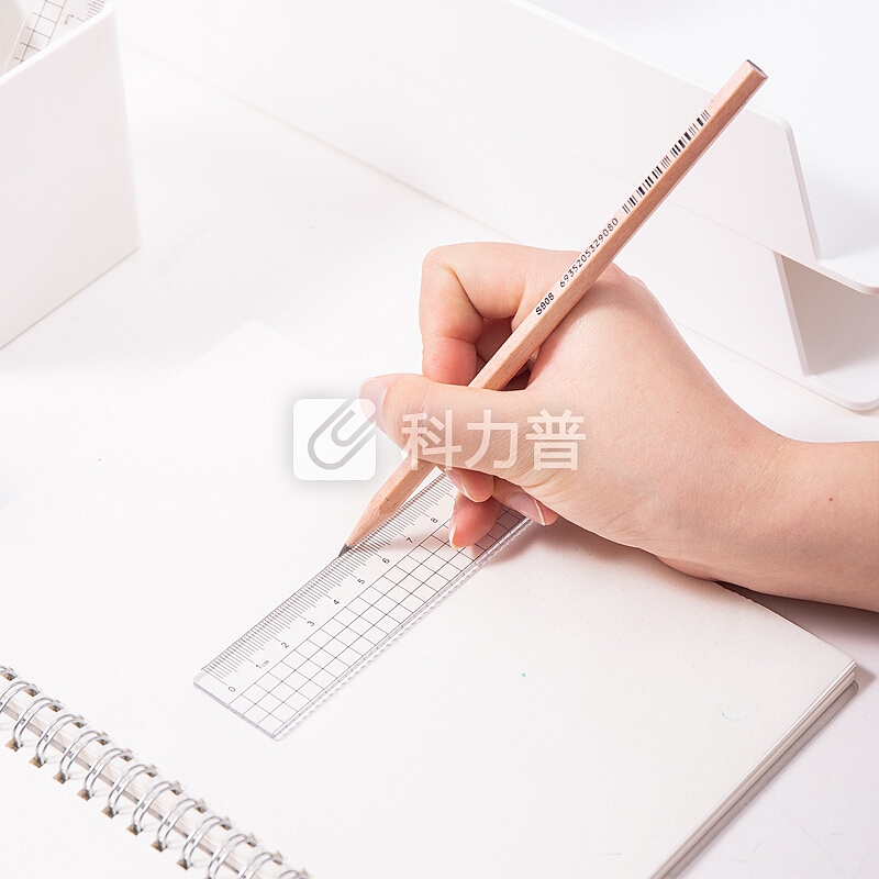 得力(deli)学生基础款直尺三角尺量角器绘图组合套尺4件套 72002
