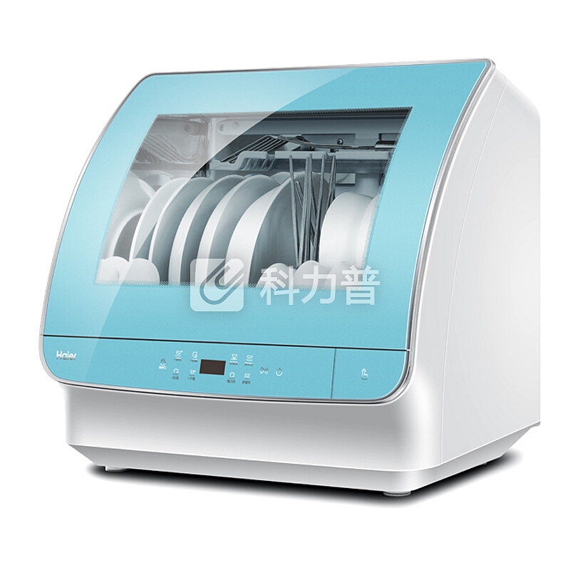 海尔(Haier)小海贝 6套 进口变频电机 全自动洗 简洁安装 双效除菌 活水台式 洗碗机 蒂凡尼蓝 HTAW50STGGB