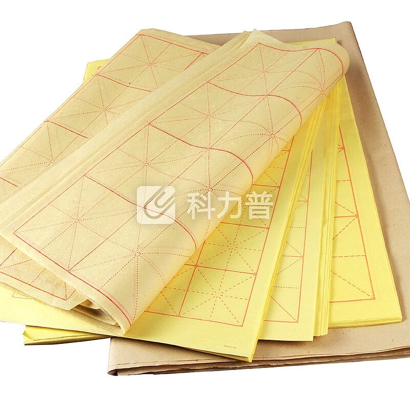六品堂 文房四宝毛笔书法练习纸毛边纸写毛笔字 8开黄色24格30张