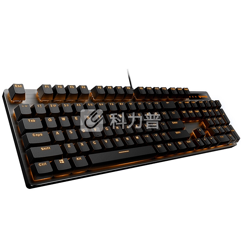 雷柏(Rapoo) V500PRO单光版 104键背光机械键盘 游戏键盘 吃鸡键盘 电脑键盘 笔记本键盘 黑色 茶轴