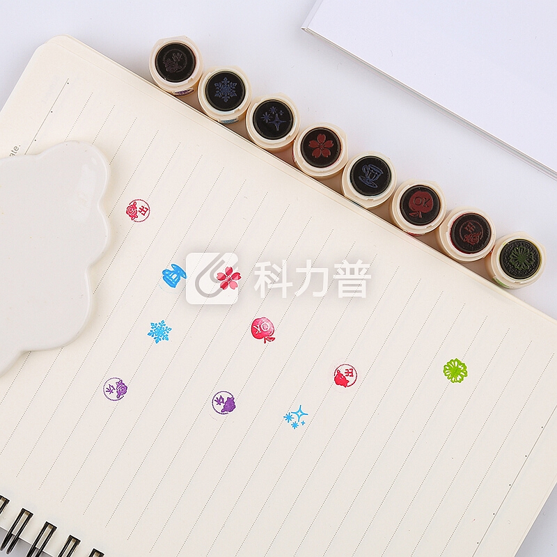 日本旗牌(Shachihata)学生办公便携随身创意装饰手账小印章 星光 单支装 PER-H-SB025