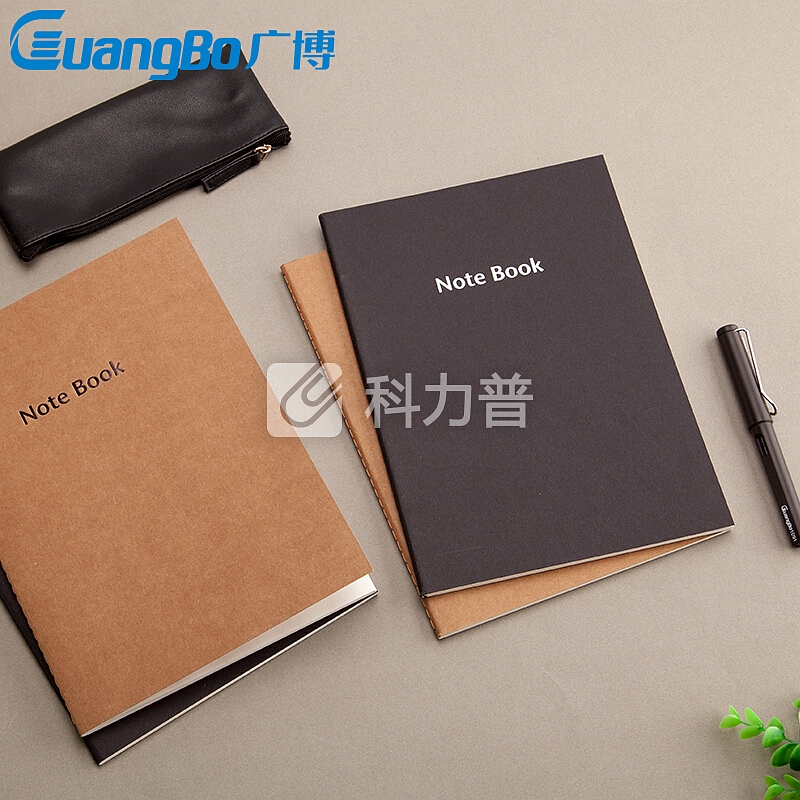 广博京东自营A5B5笔记本文具超市牛皮纸本子复古简学生练习本车线本子记事本日记本商务办公用品单本装 60张B5车线本/牛皮黑色/横线内页/单本装