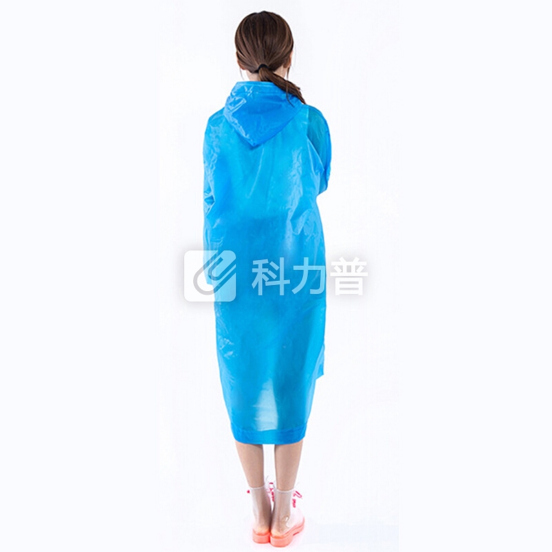 班哲尼 EVA长款带帽雨衣雨具 半透明磨砂雨披户外登山旅行非一次性雨披男女雨具可重复使用 蓝色 3个装