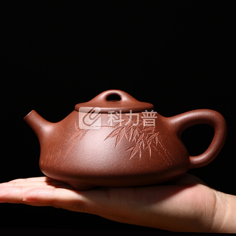 金镶玉 宜兴紫砂壶 功夫茶具原矿紫泥手工茶壶泡茶器 名家李小勤石瓢壶360ml
