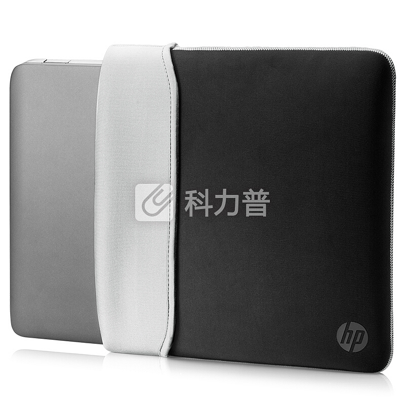 惠普（hp）内胆包13.3-14英寸正反两用笔记本电脑轻薄二合一平板保护套黑色+银色 2UF61AA