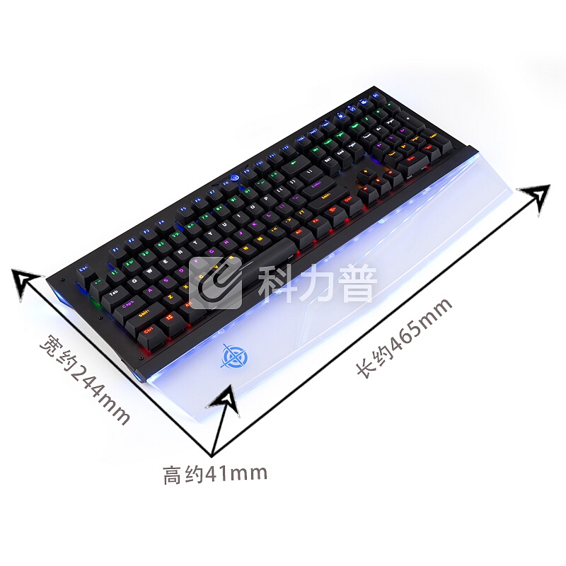 魔炼者 MK8 防水蓝色发光手托机械键盘自营 游戏键盘 背光机械 吃鸡键盘 电脑键盘 笔记本键盘 黑色 青轴