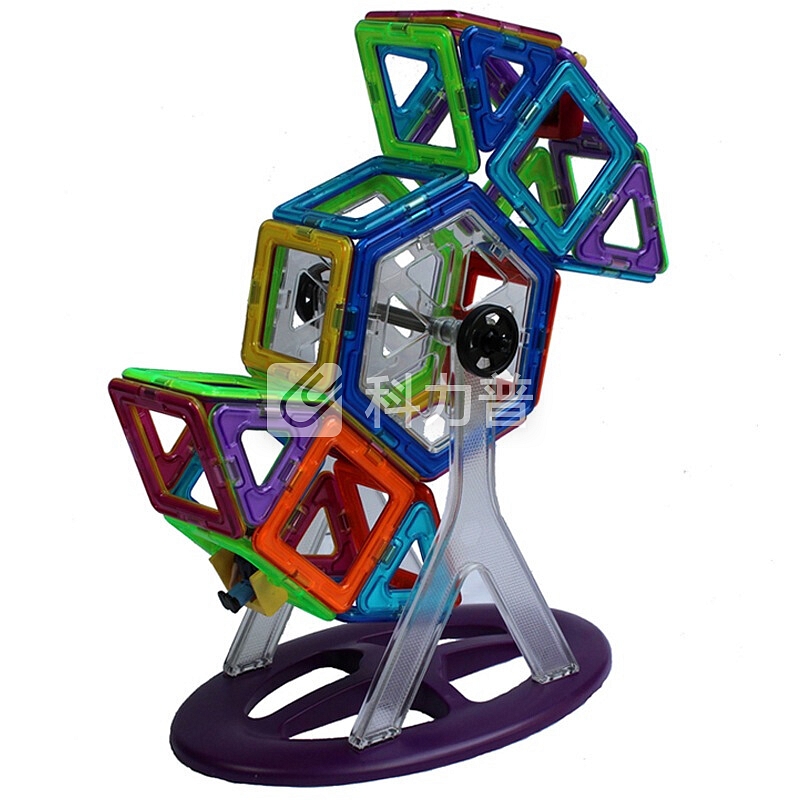 费雪(Fisher Price)玩具 磁力构建片 百变提拉拼插模型积木磁性玩具 48片摩天轮套组2010