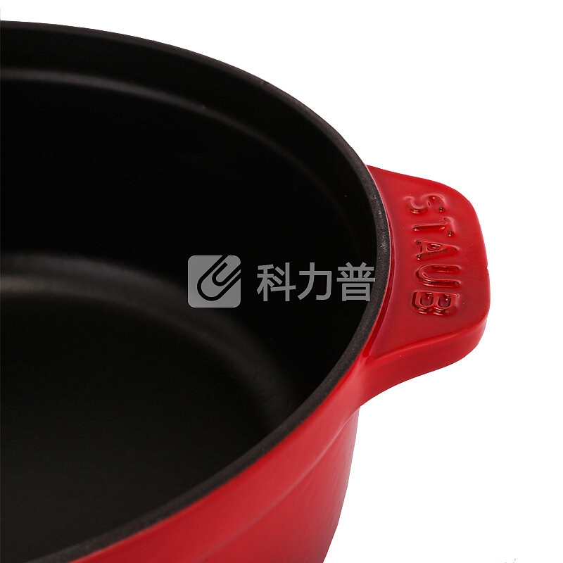 Staub 珐琅铸铁锅具 搪瓷圆形汤锅炖锅 樱桃红 24cm Essential系列 法国进口