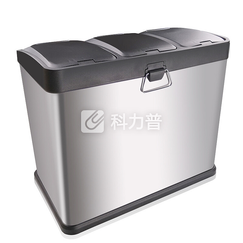 科力邦(Kelibang)不锈钢垃圾桶 大号环保分类垃圾桶脚踏式带盖静音商场酒店户外可回收垃圾箱 24L KB1080