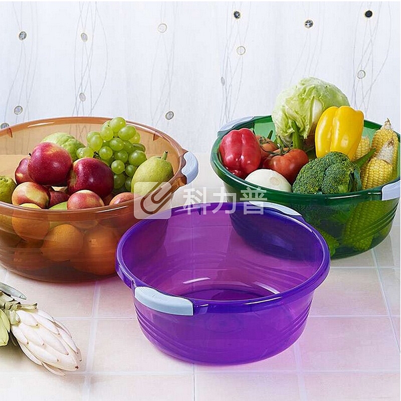 茶花 CHAHUA 茶花 塑料盆子洗脸盆洗衣盆 38cm泡脚盆 03431K* 透明紫