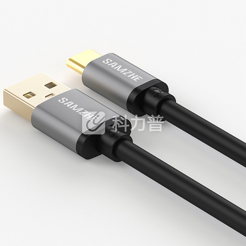 山泽 Type-c数据线 安卓手机充电器线 铝合金电源线头 支持华为Mate20Pro/P20 小米8SE/6x 1米 黑色
