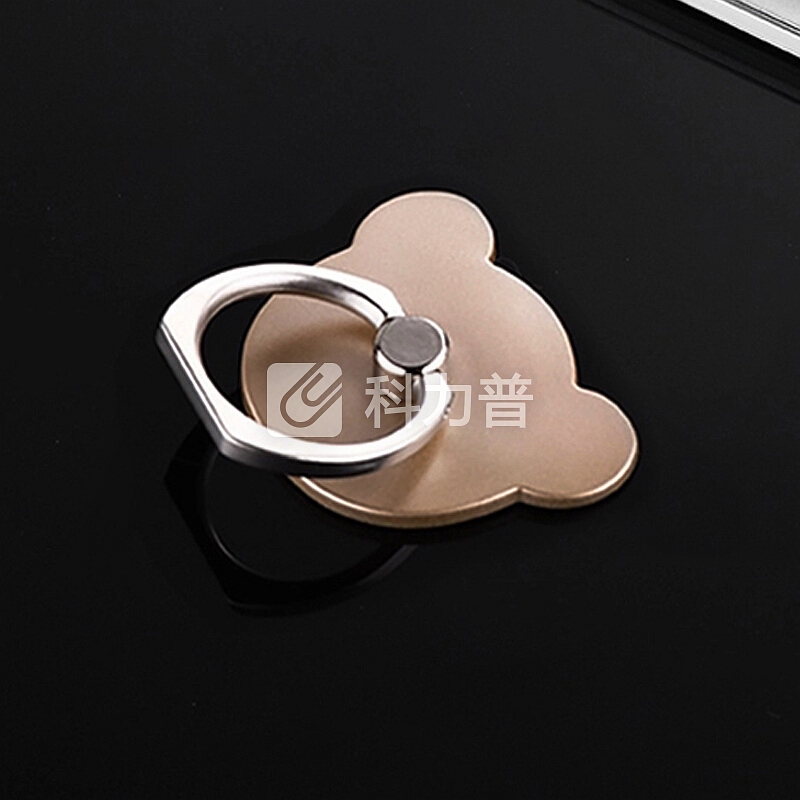 技光(JEARLAKON)JK-Z-03 多功能手机支架 熊头指环扣懒人便携车载平板支架 土豪金