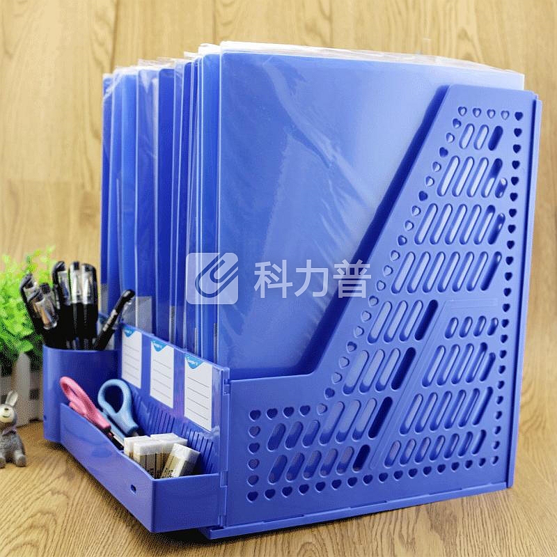 广博京东文具自营超市加厚四联五联文件架资料框收纳盒书立架办公用品档案文件夹学生简易桌上办公用品2个装 9268五格资料架灰色2个装