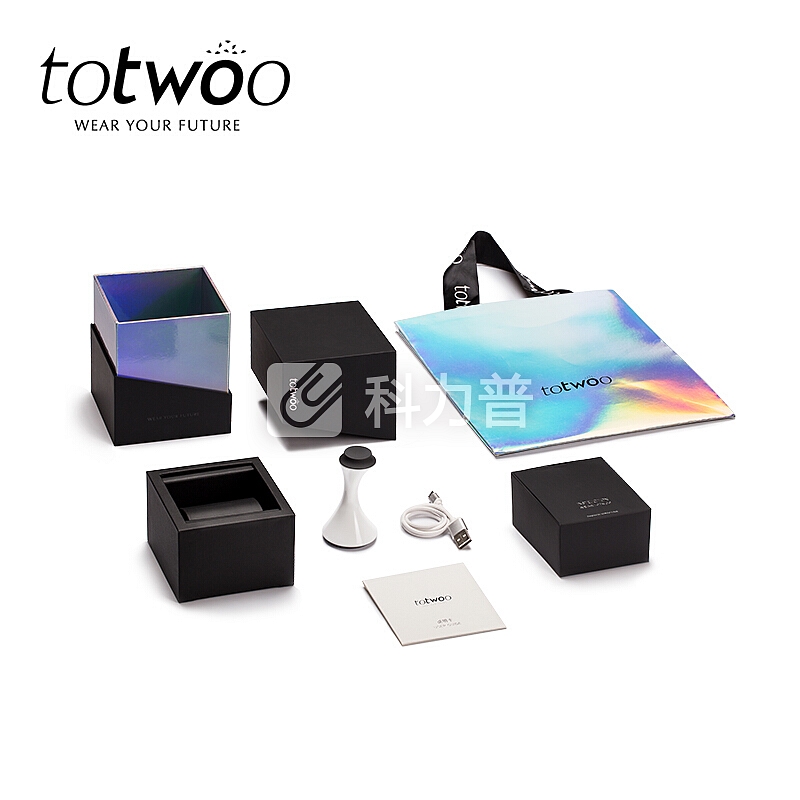 心有灵犀totwoo 兔兔智能珠宝女款钛钢手镯 流星花园系列 兼容安卓IOS APP控制蓝牙连接 暗夜精灵S码