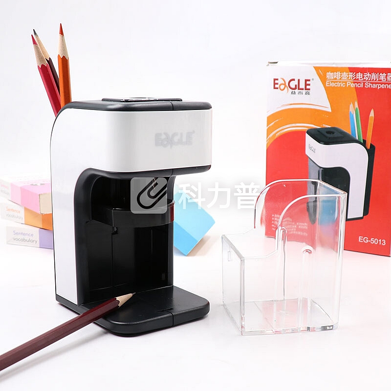 益而高(EaGLE)咖啡壶电动削笔器 素描美术自动卷笔刀铅笔刀 削笔机多功能转笔刀刨笔机(带笔筒)EG-5013