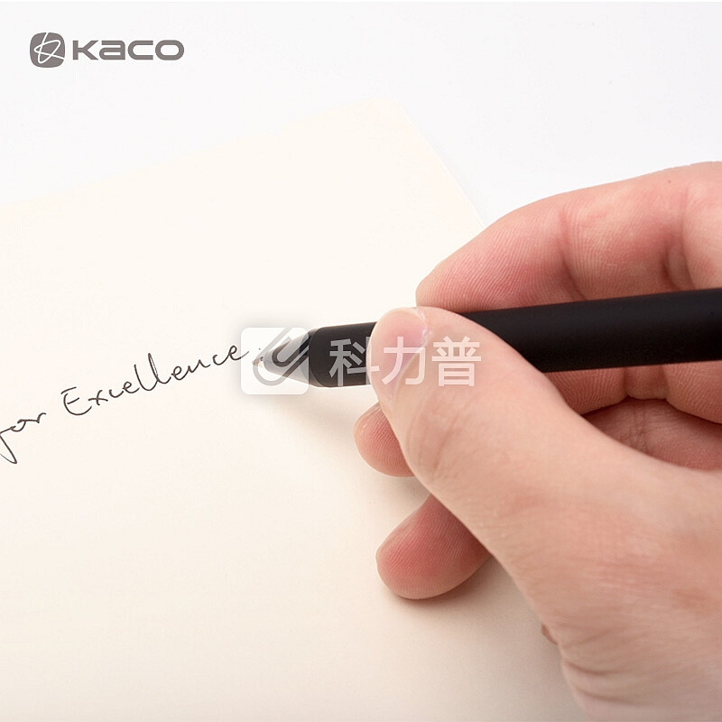 KACO PURE书源按动彩色中性笔0.5 彩色黑色水笔手账笔办公签字笔彩虹笔 黑杆黑芯10支