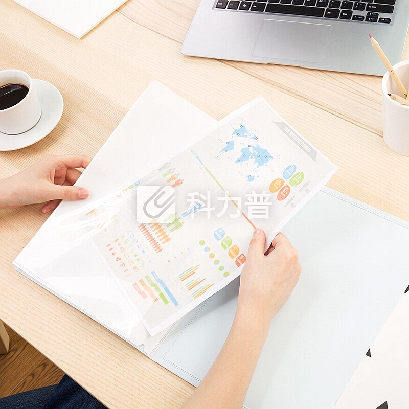 得力(deli)乐素A4按扣文件资料袋 (1格文件袋+3格文件套) 学生试卷收纳袋 海水蓝