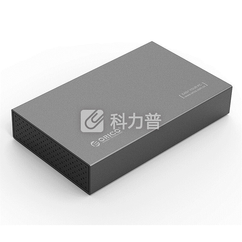 奥睿科(ORICO)移动硬盘盒3.5英寸Type-C SATA串口笔记本台式机硬盘外置盒子 全铝带电源 灰色3518C3