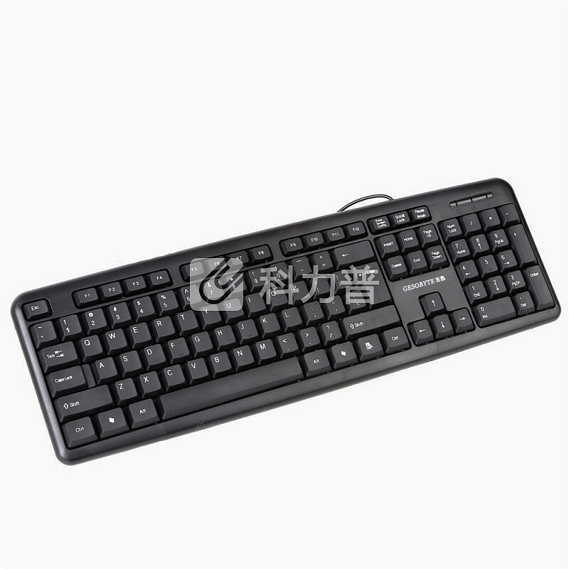吉选(GESOBYTE)KM810 PU有线键鼠套装 PS2圆口键盘 USB鼠标 键盘鼠标套装 黑色
