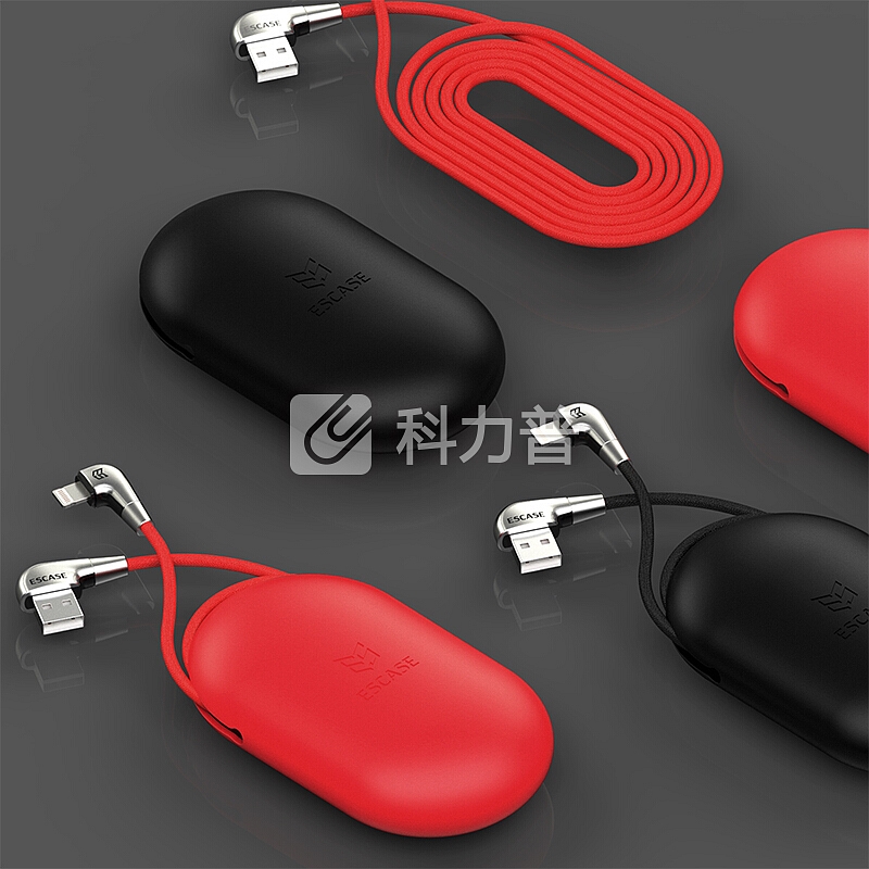 ESCASE Type-C数据线华为mate充电线适用原装小米平板手机荣耀三星电源器线1.8米加长3.1A快充送收纳盒C18黑