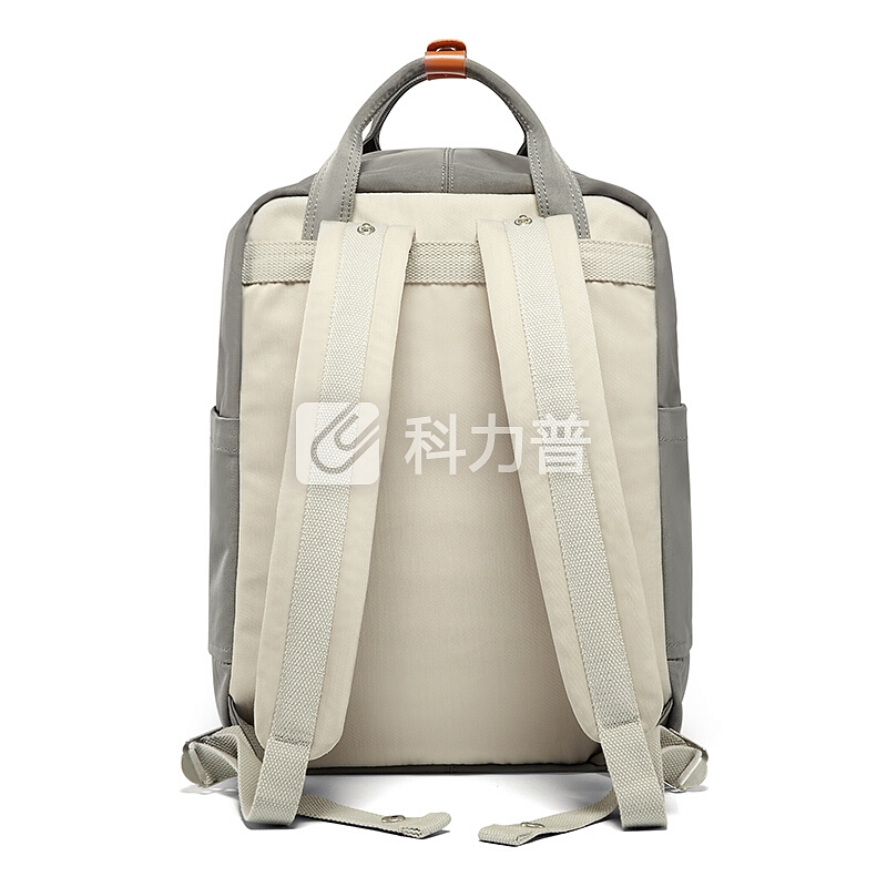 第九城V.NINE 双肩包男士大容量13/14英寸电脑包多功能旅行背包情侣款15.6英寸学生书包 VD7BV33883J 米灰