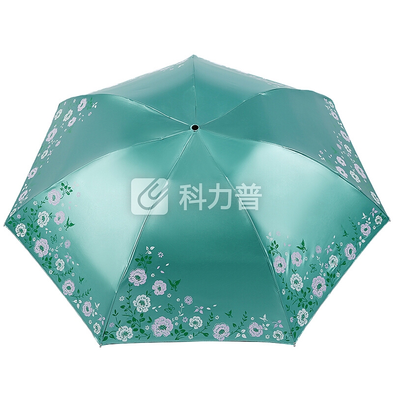 天堂 天堂伞 雪月风花黒涤彩胶三折铅笔伞太阳伞晴雨伞307E浅湖绿