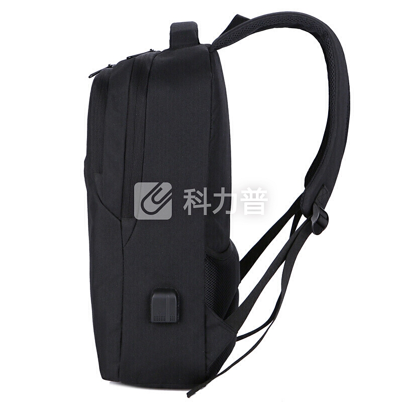 云动力 双肩电脑包15.6英寸 男士商务防水笔记本电脑包时尚休闲充电书包YD100M黑色