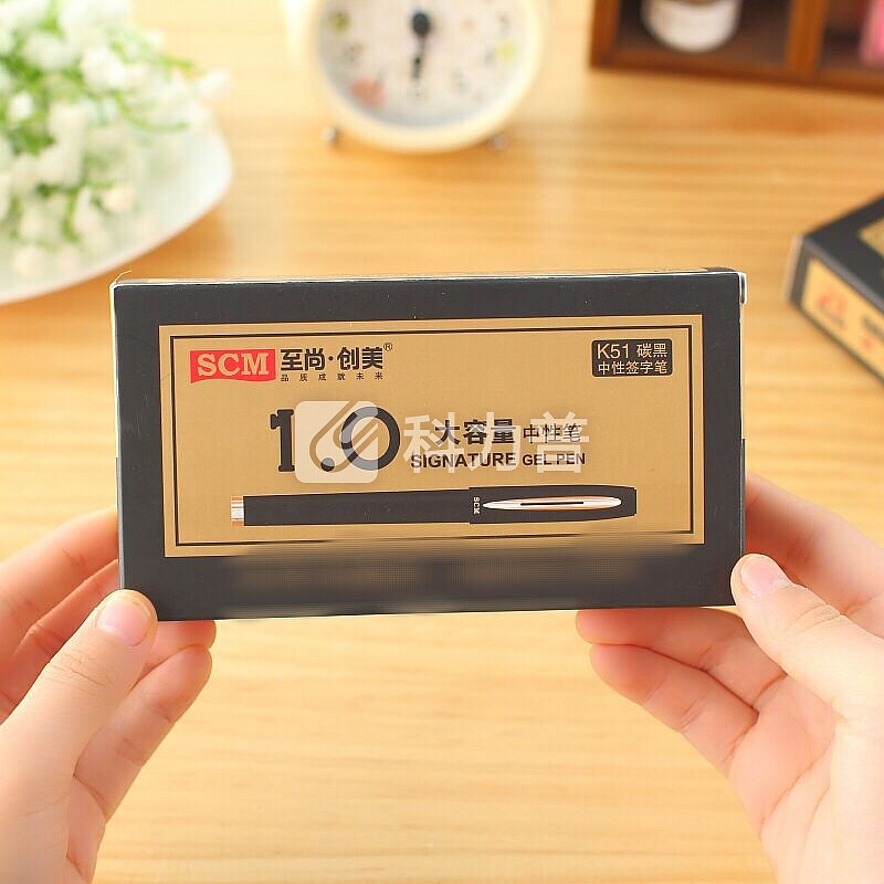 至尚·创美 SCM 至尚·创美（SCM） K51 1.0mm大容量子弹头中性笔/水笔/碳素笔/签字笔 黑色 12支装