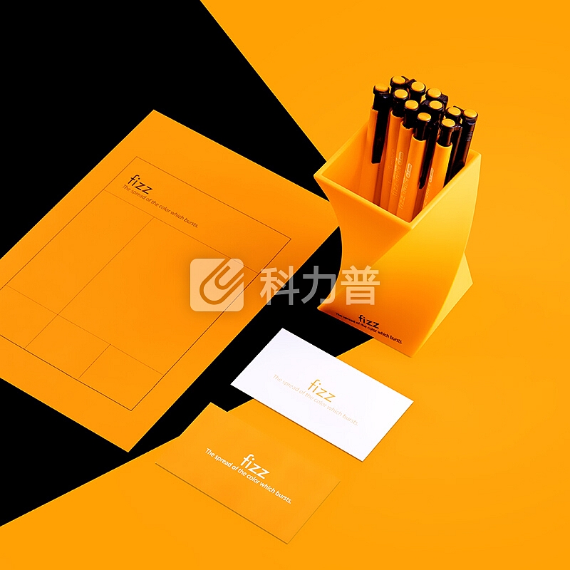 飞兹(fizz)创意铅笔筒精品肤感系列/桌面收纳办公用品X型 橙色FZ210005