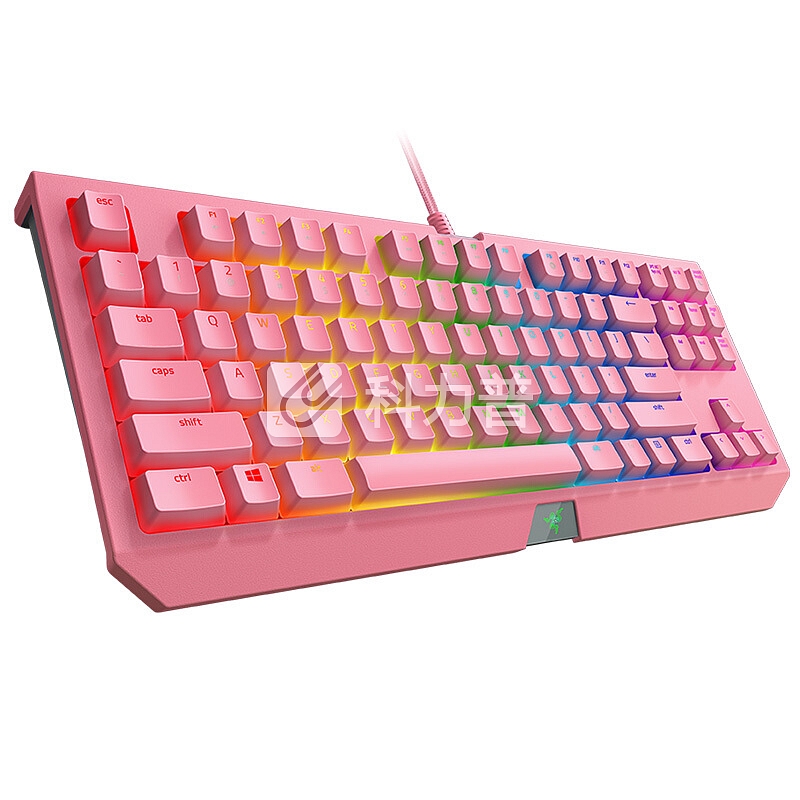 雷蛇(Razer)黑寡妇蜘蛛竞技幻彩版V2-粉晶 绿轴 电竞游戏机械键盘 RGB背光 绝地求生吃鸡键盘